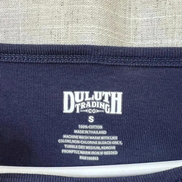 Duluth Trading Co | Quarter Sleeve Navy Blue Tee 100% Cotton Women’s Small Shirt - Picture 5 of 5